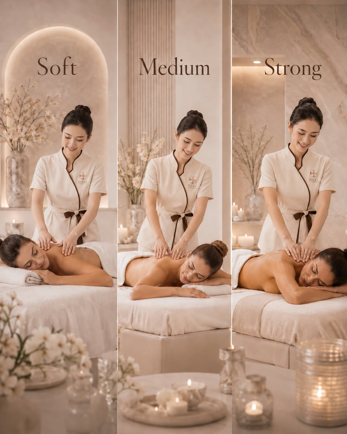 Những đường miết dài êm ái cùng hương tinh dầu dịu nhẹ giúp xoa dịu cảm giác căng thẳng.