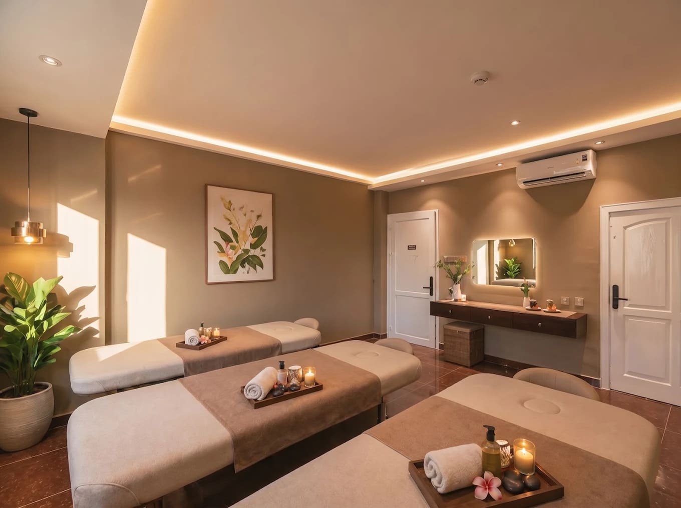 Phòng massage body đôi thoáng đãng ngập ánh sáng tự nhiên tại SOLÉA gần chợ Bến Thành