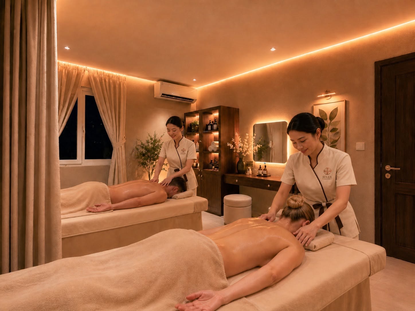 Quy trình xoa vuốt nhịp nhàng đưa tâm trí và cơ thể vào trạng thái thả lỏng tự nhiên.