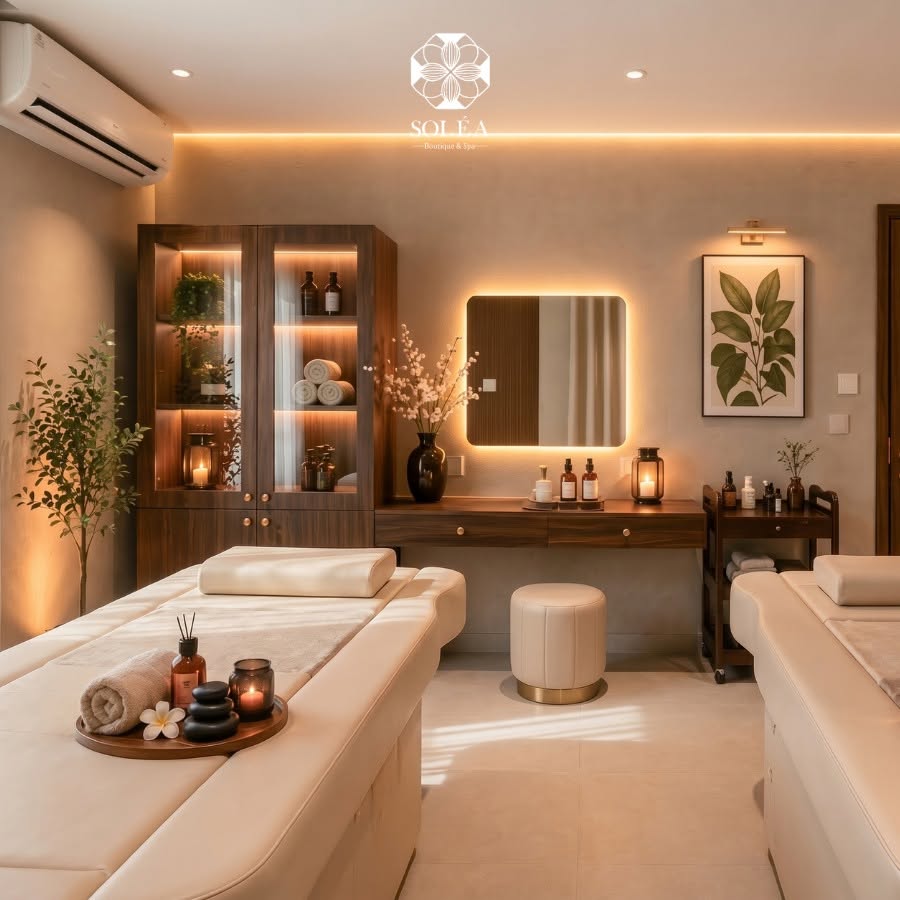 Tiện ích xông hơi muối khoáng salt sauna tại SOLÉA Boutique Spa Bến Thành