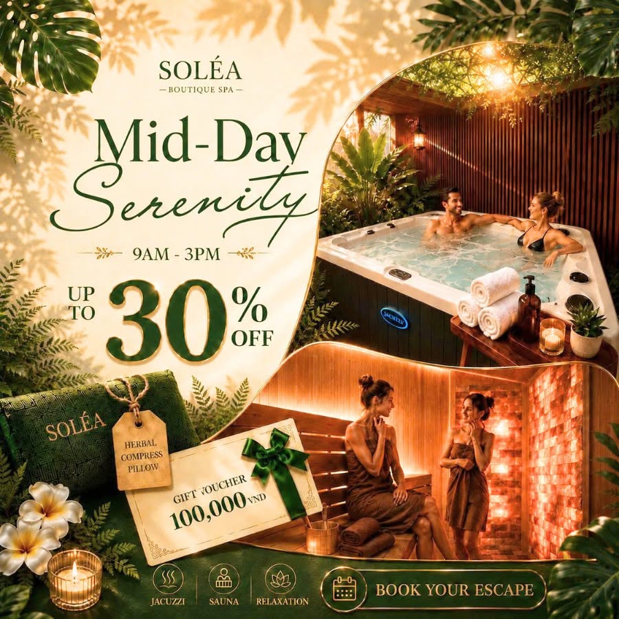 Trải nghiệm bể sục Jacuzzi riêng tư kết hợp xông hơi thư giãn tại Quận 1